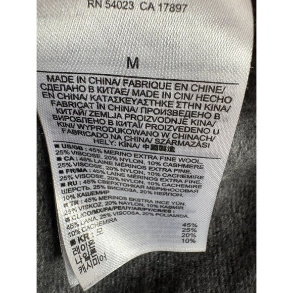 Banana Republic Gray V-Neck Sweater M - Merino Wool & Cashmere Blend - Picture 3 of 11